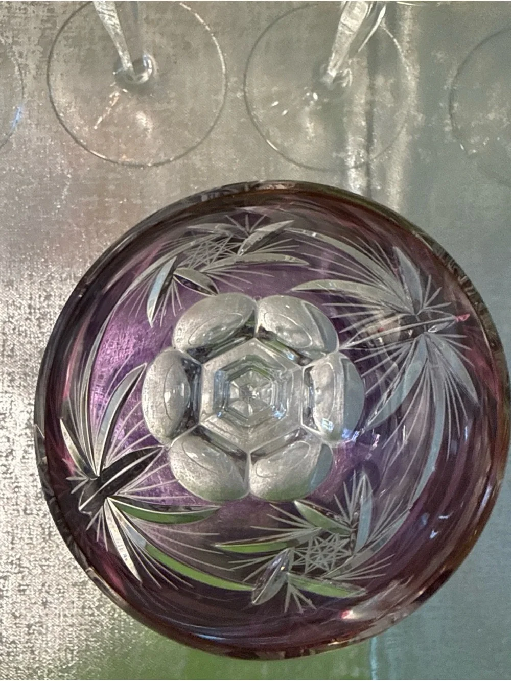 Multicolor Cut Crystal Wine Glasses - Set of 5